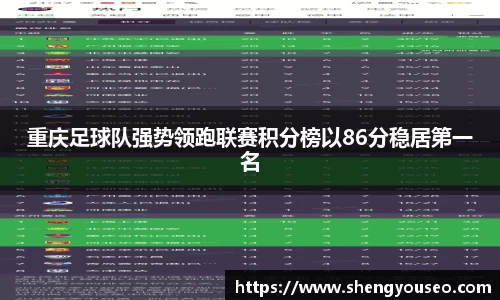 重庆足球队强势领跑联赛积分榜以86分稳居第一名